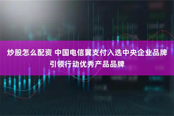 炒股怎么配资 中国电信翼支付入选中央企业品牌引领行动优秀产品品牌