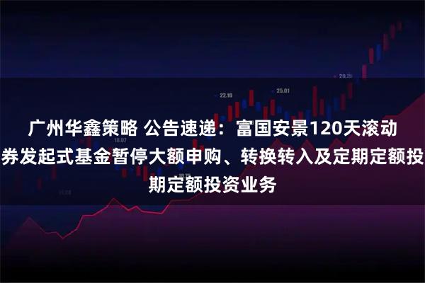 广州华鑫策略 公告速递：富国安景120天滚动持有债券发起式基金暂停大额申购、转换转入及定期定额投资业务
